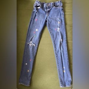 Gap Girls jeans, Stretch Super Skinny with glitter stars size 12